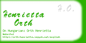 henrietta orth business card